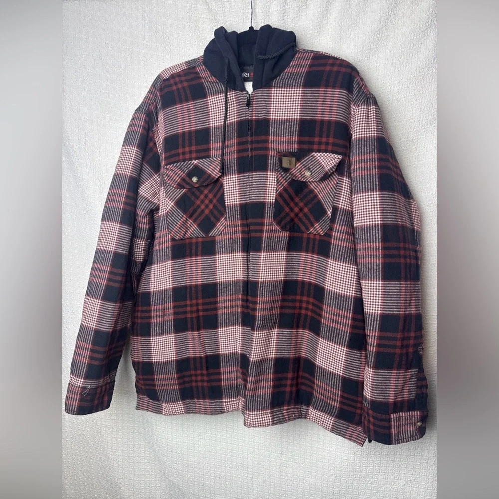 Wrangler‎ Red and Black Plaid Cardigan Sweater